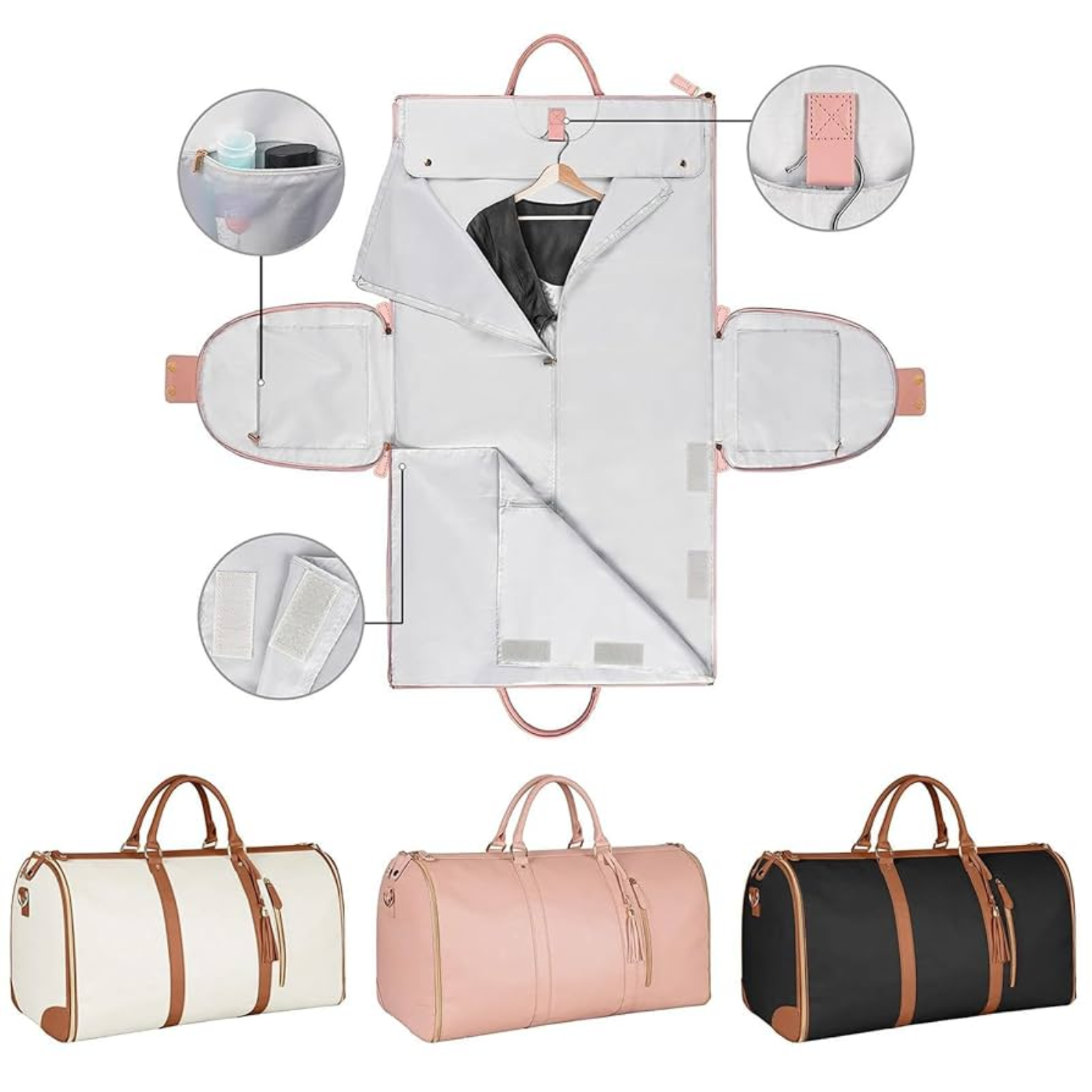 Bolso simil cuero extensible