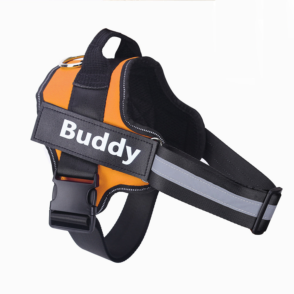 Arnés para perros, antitirones, reflectante, transpirable, ajustable, para perros pequeños y grandes, con parche personalizado, suministros para mascotas