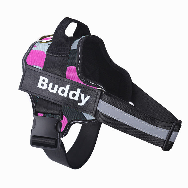 Arnés para perros, antitirones, reflectante, transpirable, ajustable, para perros pequeños y grandes, con parche personalizado, suministros para mascotas
