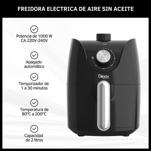 Freidora De Aire Eléctrica Sin Aceite 2l Temporizador 1000w&nbsp;