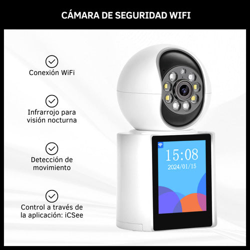 Cámara De Seguridad Wifi Ptz Hd Videollamada Bidireccional