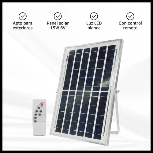 Reflector Led 200w Panel Solar Control Remoto Ip66 Exterior