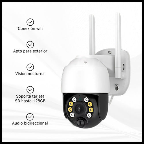 Cámara De Seguridad Con Panel Solar Ip66 Domo Exterior Hd