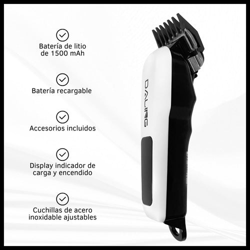 Cortadora De Pelo Máquina Cortar Cabello Barba Inalámbrica