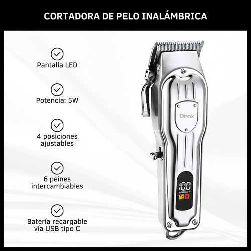 Cortadora De Pelo Inalámbrica Máquina Corta Pelo Recargable