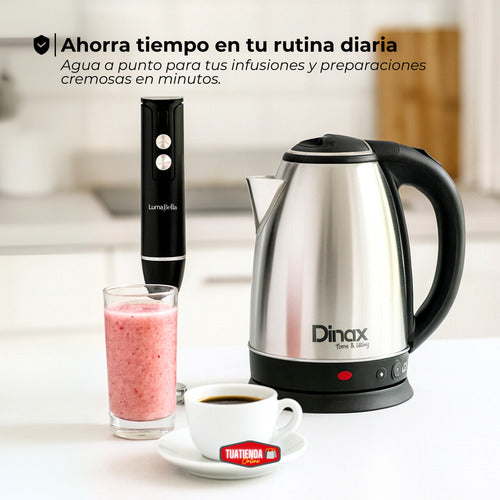Combo Pava Eléctrica Acero Inoxidable Y Minipimer Mixer