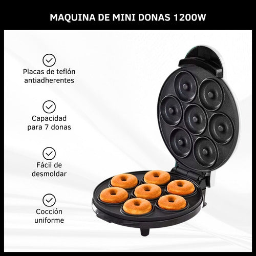 Máquina Para Hacer Donas Mini Antiadherentes Eléctrica 1200w