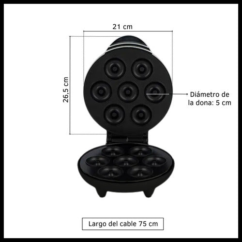 Máquina Para Hacer Donas Mini Antiadherentes Eléctrica 1200w