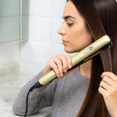 Combo Planchita De Pelo Y Cepillo Secador Modelador Cabello