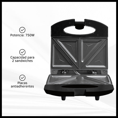 Combo Cafetera Eléctrica Sandwichera Antiadherente