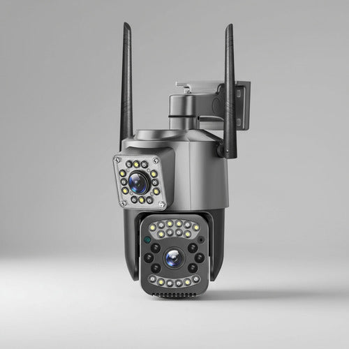 Cámara De Seguridad Doble Lente Hd Wifi Domo Exterior Ip66