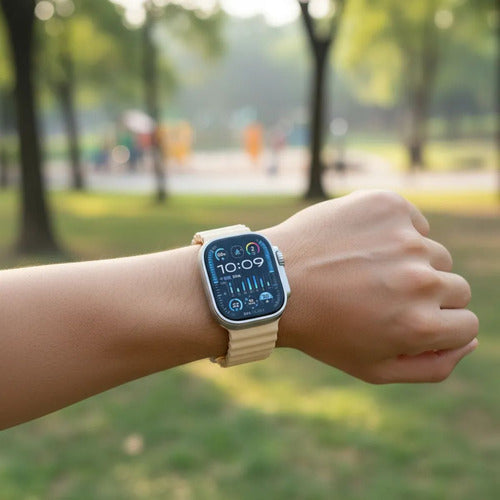 Reloj Smartwatch Con 4 Mallas Y Parlante Micrófono Combo Color de la malla: Rosa/Beige/Naranja/Blanco
