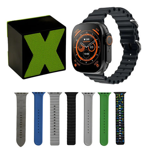 2 Smartwatch Reloj Inteligente + Mini Parlante Bluetooth Combo