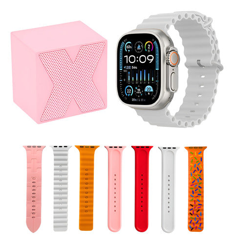 2 Smartwatch Reloj Inteligente + Mini Parlante Bluetooth Combo