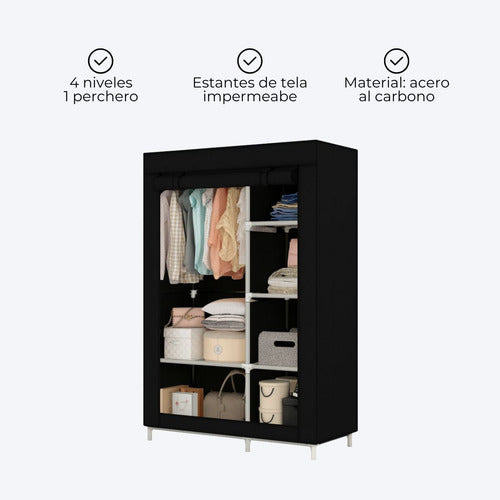 Armario Organizador De Ropa Desarmable Perchero Zapatero