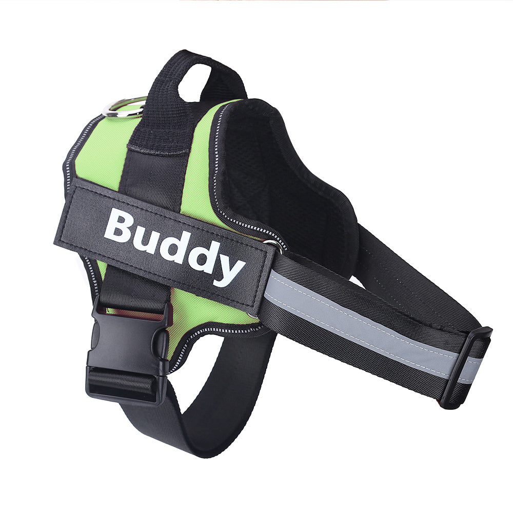 Arnés para perros, antitirones, reflectante, transpirable, ajustable, para perros pequeños y grandes, con parche personalizado, suministros para mascotas