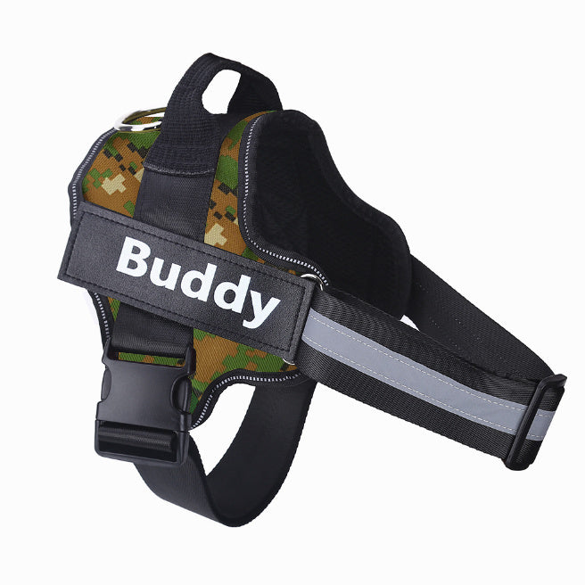 Arnés para perros, antitirones, reflectante, transpirable, ajustable, para perros pequeños y grandes, con parche personalizado, suministros para mascotas
