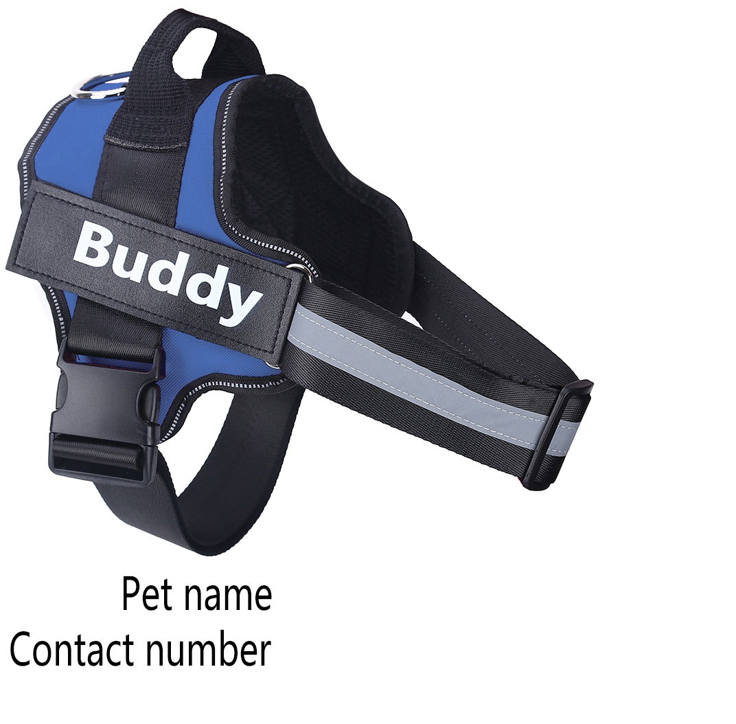 Arnés para perros, antitirones, reflectante, transpirable, ajustable, para perros pequeños y grandes, con parche personalizado, suministros para mascotas