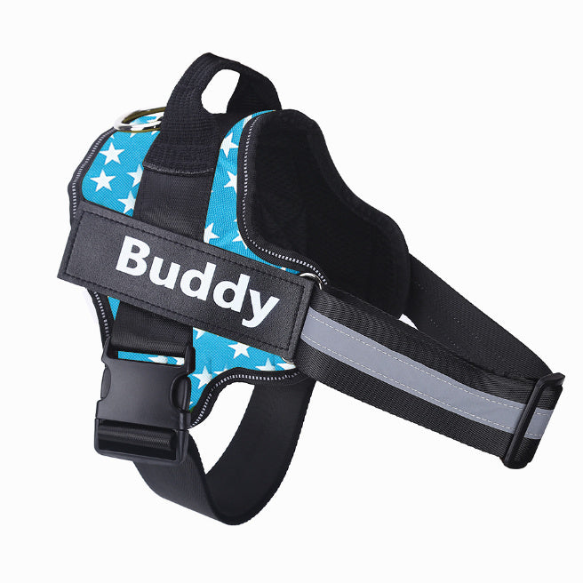 Arnés para perros, antitirones, reflectante, transpirable, ajustable, para perros pequeños y grandes, con parche personalizado, suministros para mascotas