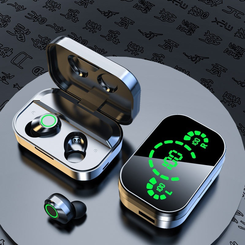 Auriculares inalámbricos Bluetooth YD03 TWS con pantalla grande y pantalla digital inteligente, intrauditivos con luz de respiración.