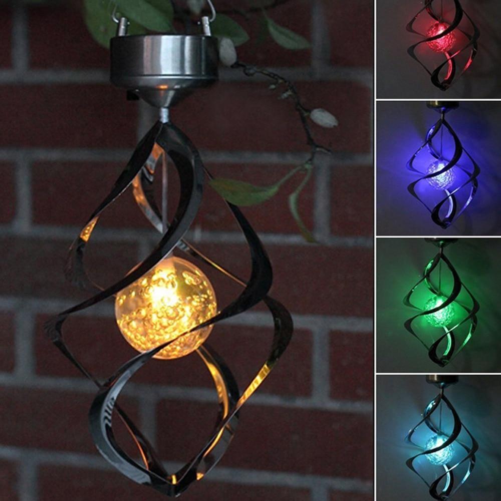 Luz solar de carillón de viento con LED que cambia de color.