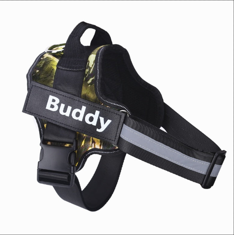 Arnés para perros, antitirones, reflectante, transpirable, ajustable, para perros pequeños y grandes, con parche personalizado, suministros para mascotas
