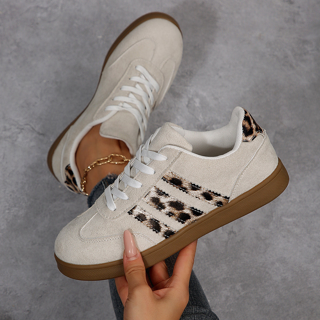 Zapatillas casuales versátiles con estampado de leopardo vintage
