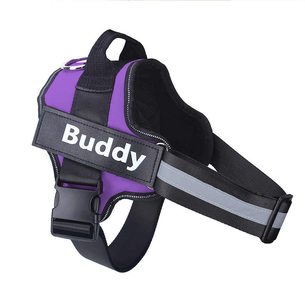 Arnés para perros, antitirones, reflectante, transpirable, ajustable, para perros pequeños y grandes, con parche personalizado, suministros para mascotas