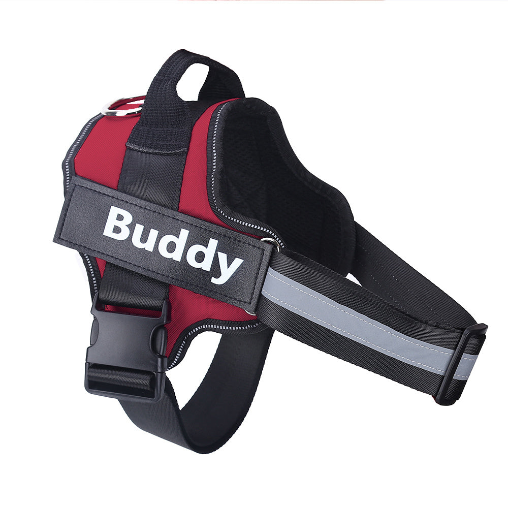Arnés para perros, antitirones, reflectante, transpirable, ajustable, para perros pequeños y grandes, con parche personalizado, suministros para mascotas