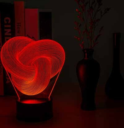 Lámpara de noche LED 3D abstracta con giro táctil, acrílica colorida, decoración de mesa 3D, iluminación para dormir de bebé, el mejor regalo