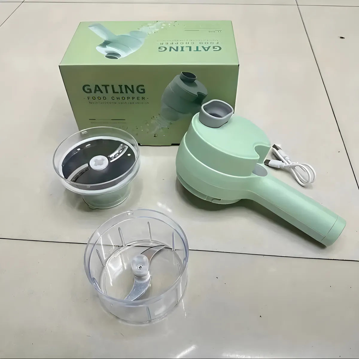 Triturador Vegetales Cortador Picador Eléctrico Usb 2 En 1