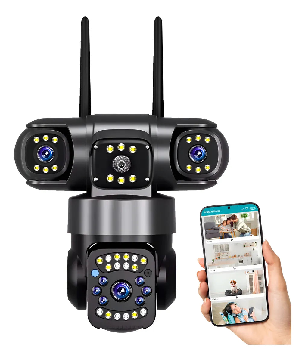 Cámara Vigilancia Ip Dinax Smq11 Wi-fi 360° Hd 4 Lentes