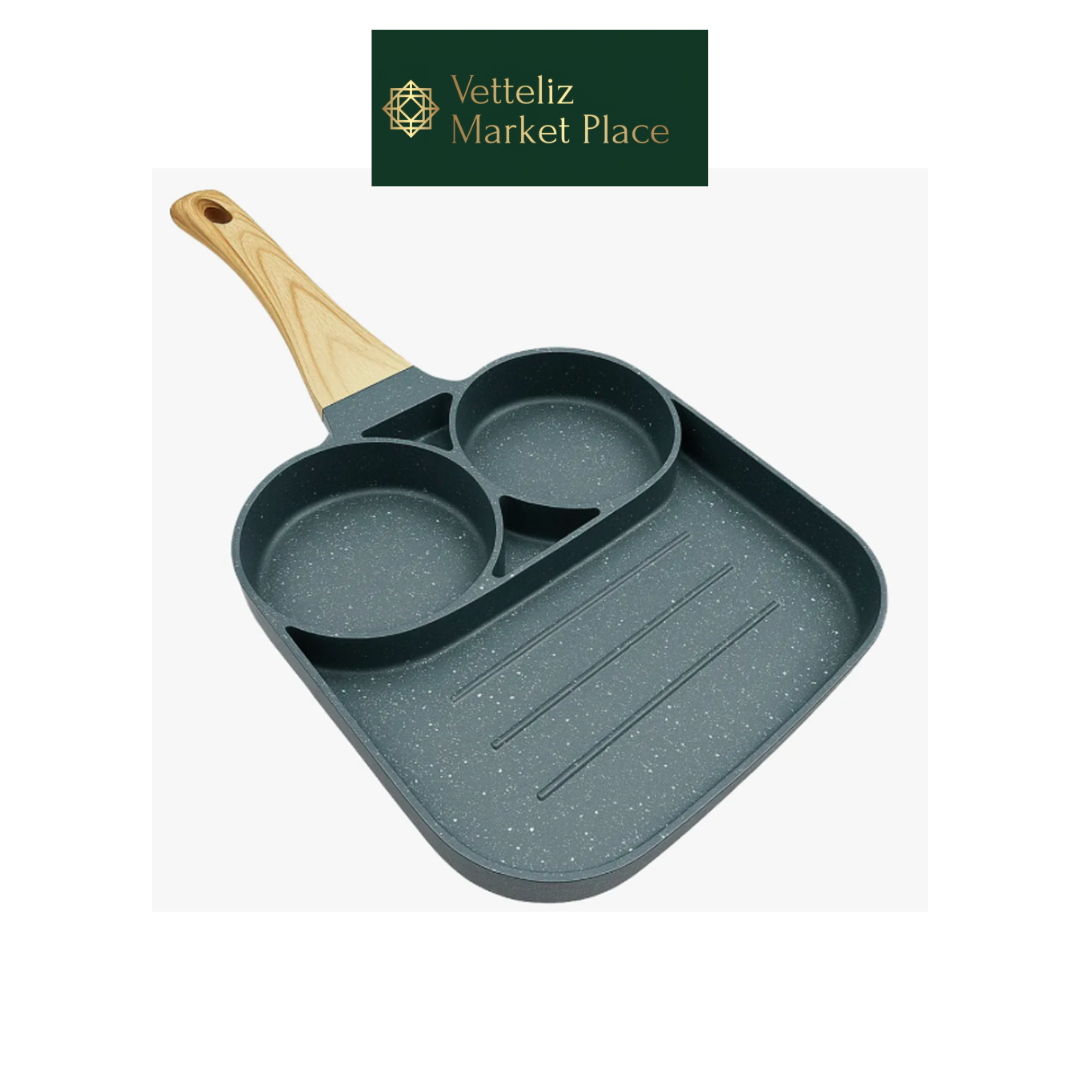 Sartén Cocina 3 En 1 Roca Volcánica