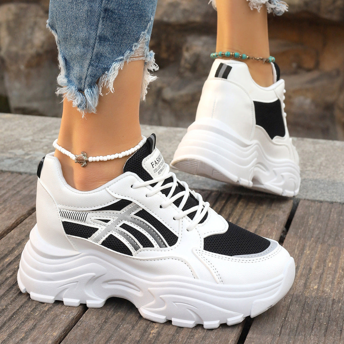 Zapatos de plataforma ligeros con cuña para mujer