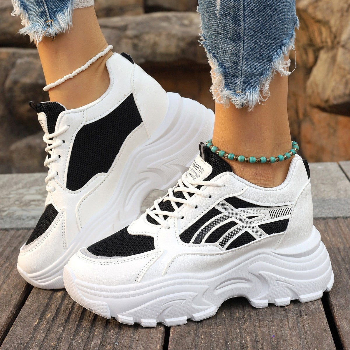 Zapatos de plataforma ligeros con cuña para mujer