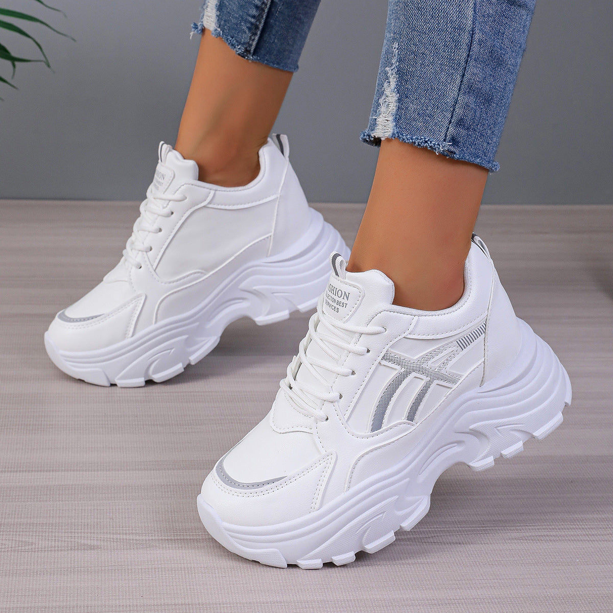 Zapatos de plataforma ligeros con cuña para mujer