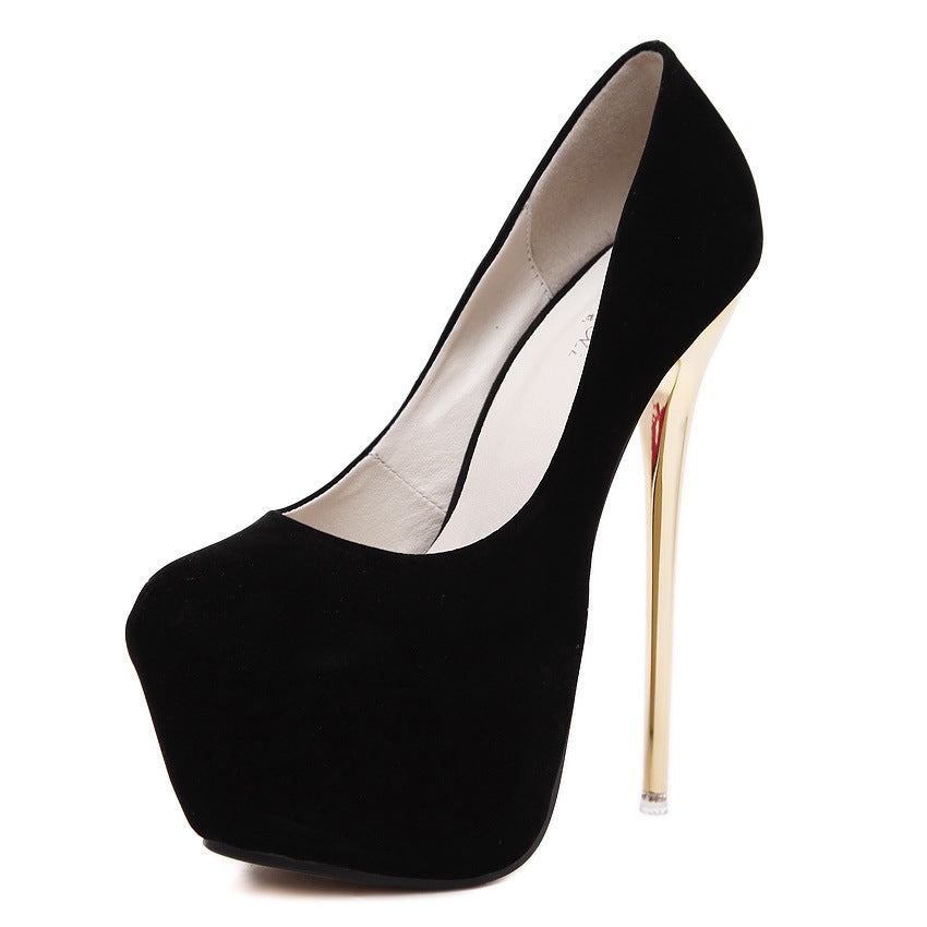 Zapatos de mujer de tallas grande, sexys, con tacones altos anti-enredos, 16 cm