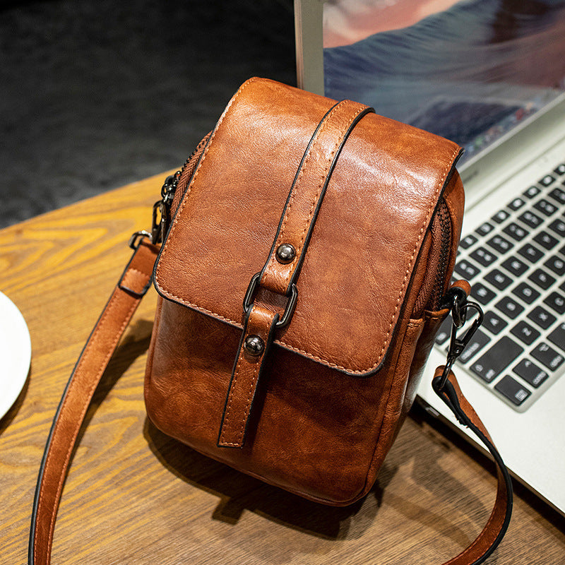 Bolso bandolera retro de moda para mujer, bolso de hombro para teléfono