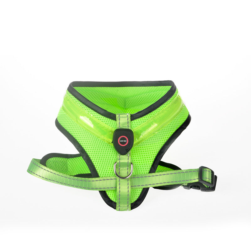 Arnés luminoso LED para perros con carga USB, correa para el pecho, chaleco reflectante de seguridad para mascotas, para cachorros, perros grandes, productos para mascotas.