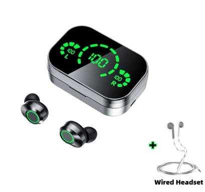 Auriculares inalámbricos Bluetooth YD03 TWS con pantalla grande y pantalla digital inteligente, intrauditivos con luz de respiración.