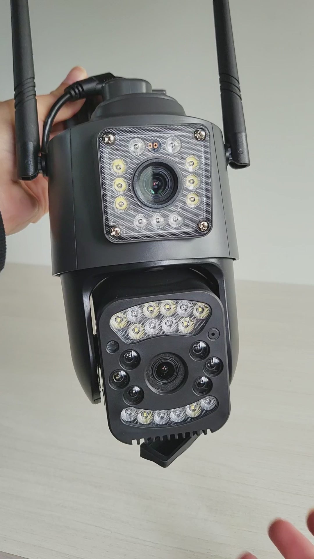 Cámara De Seguridad Doble Lente Hd Wifi Domo Exterior Ip66