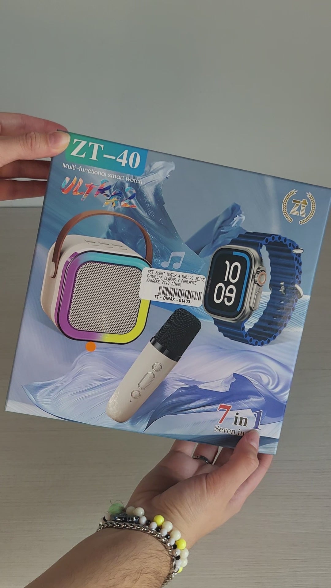 Reloj Smartwatch Con 4 Mallas Y Parlante Micrófono Combo Color de la malla: Verde/Negro/Azul