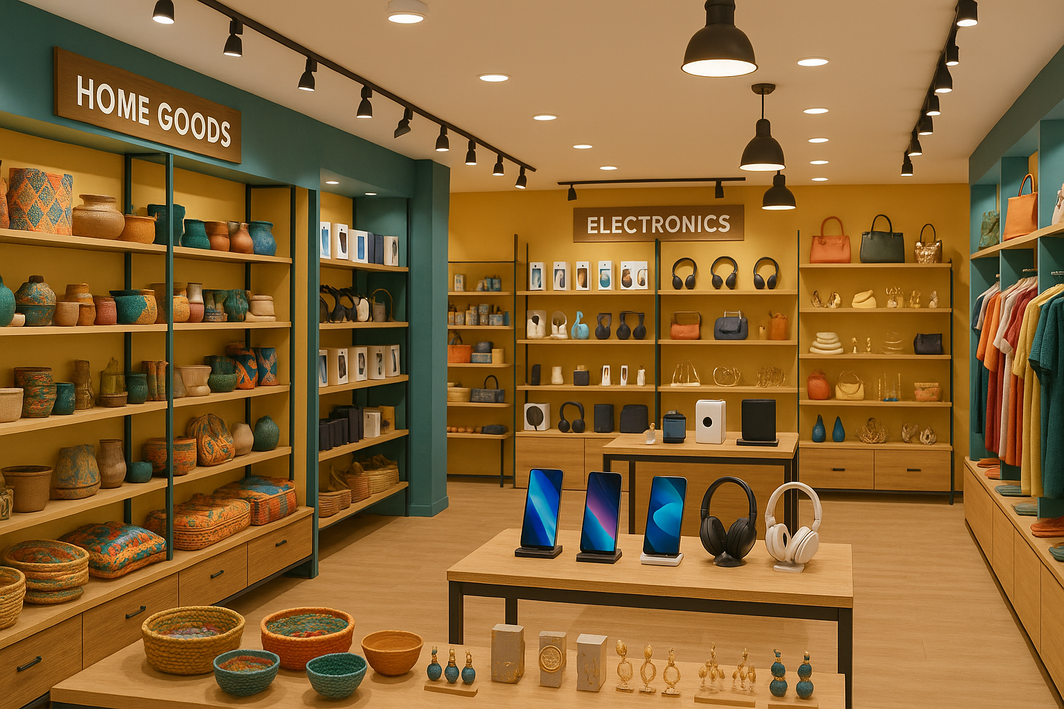 tienda con productos de bazar, electronica, indumentaria, etc.